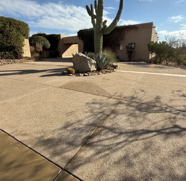 Concrete driveway poured by Raycrete at a Tucson-area home